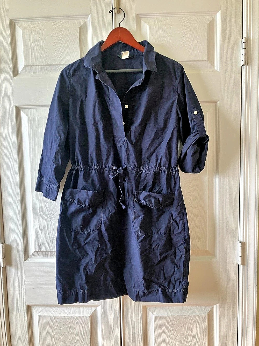J Crew Navy Mini Shirt Dress